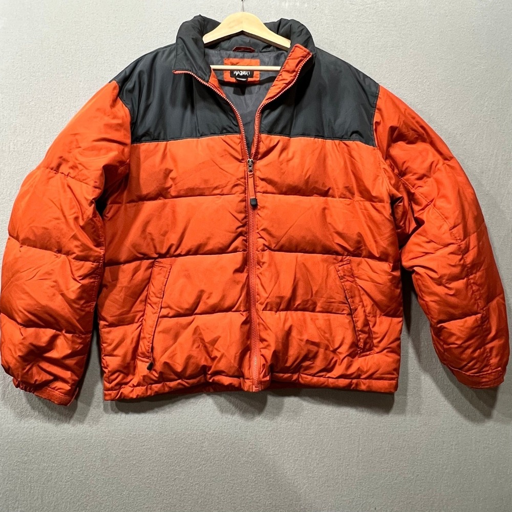 BPX Basics Puffer Down Streetwear Urban Gray Orange Winter Jacket Men Size L